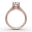 Fana Oval Diamond Solitaire Engagement Ring With Baguettes and Pavé S3310