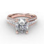 Fana Oval Diamond Solitaire Engagement Ring With Baguettes and Pavé S3310