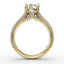 Fana Oval Diamond Solitaire Engagement Ring With Baguettes and Pavé S3310