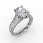 Fana Oval Diamond Solitaire Engagement Ring With Baguettes and Pavé S3310