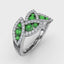Fana Glam Galore Emerald and Diamond Leaf Ring 1597