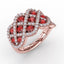 You and Me Ruby and Diamond Interweaving Ring 1370