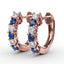 FANA Shared Prong Sapphire and Diamond Hoop Earrings ER1494S