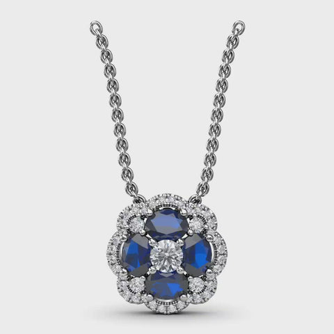 Fana Love in Bloom Sapphire and Diamond Pendant 1574