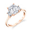 Sylvie Annalise Classic Emerald Three Stone Engagement Ring S3100S