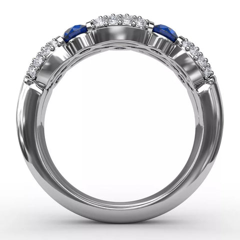 Fana Double Row Sapphire and Diamond Ring 1592