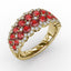 FANA Ruby and Diamond Double Row Ring R1636R