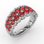 FANA Ruby and Diamond Double Row Ring R1636R