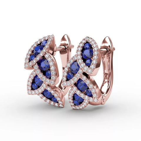 Fana Dramatic Ruby and Diamond Leaf Earrings ER1597R