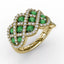 You and Me Ruby and Diamond Interweaving Ring 1370
