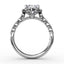 Fana Round Diamond Engagement With Floral Halo and Milgrain Details 3311