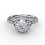 Fana Round Diamond Engagement With Floral Halo and Milgrain Details 3311