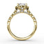Fana Round Diamond Engagement With Floral Halo and Milgrain Details 3311