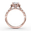 Fana Round Diamond Engagement With Floral Halo and Milgrain Details 3311
