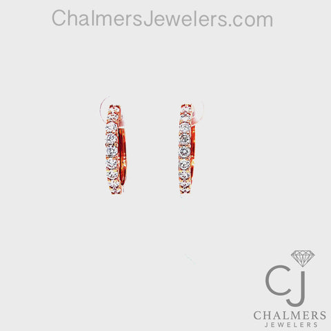 1.24ctw Diamond Hoop Earrings