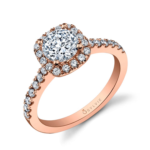 Sylvie CUSHION HALO ENGAGEMENT RING SY9994