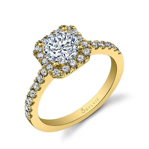 Sylvie CUSHION HALO ENGAGEMENT RING SY9994