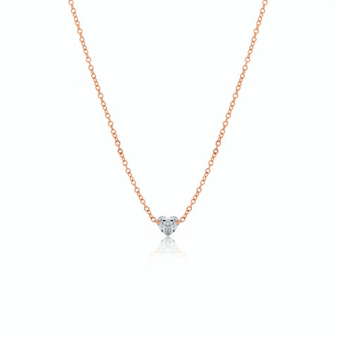 Drilled Heart Diamond Necklace