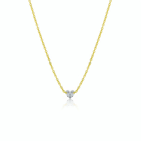 Drilled Heart Diamond Necklace