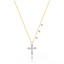 Yellow Gold Diamond Cross Necklace