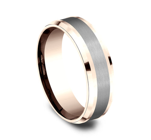 Benchmark 14k Rose Gold and Tantalum 7mm Band CF467010GTA14KR10